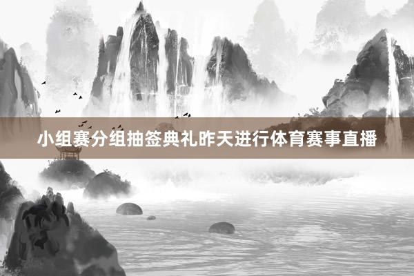 小组赛分组抽签典礼昨天进行体育赛事直播