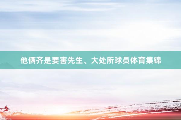 他俩齐是要害先生、大处所球员体育集锦