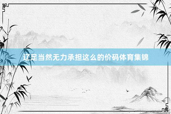 辽足当然无力承担这么的价码体育集锦