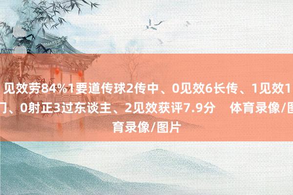 见效劳84%1要道传球2传中、0见效6长传、1见效1射门、0射正3过东谈主、2见效获评7.9分    体育录像/图片