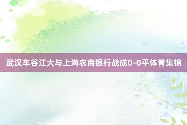 武汉车谷江大与上海农商银行战成0-0平体育集锦