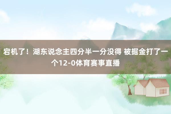 宕机了！湖东说念主四分半一分没得 被掘金打了一个12-0体育赛事直播