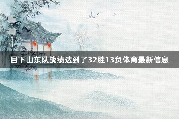 目下山东队战绩达到了32胜13负体育最新信息
