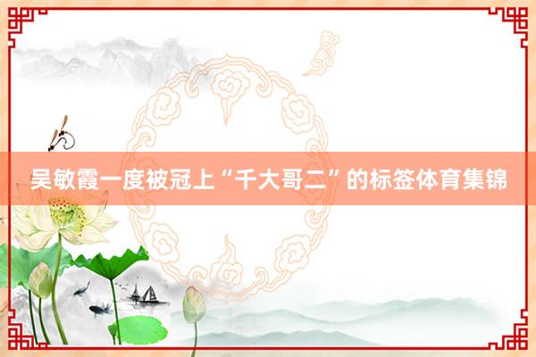 吴敏霞一度被冠上“千大哥二”的标签体育集锦