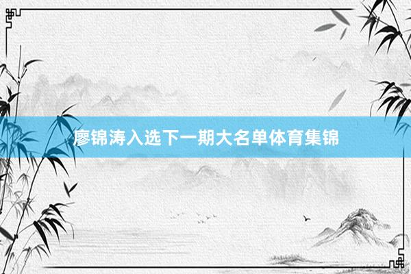 廖锦涛入选下一期大名单体育集锦