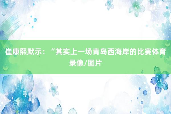 崔康熙默示：“其实上一场青岛西海岸的比赛体育录像/图片