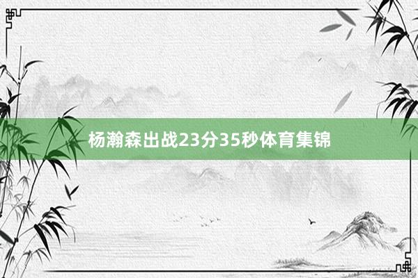 杨瀚森出战23分35秒体育集锦