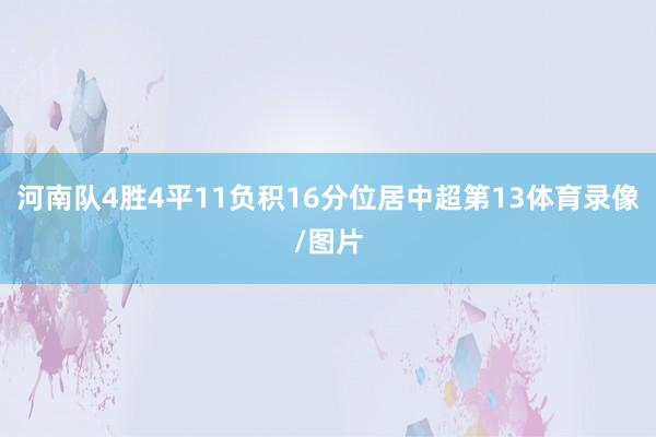 河南队4胜4平11负积16分位居中超第13体育录像/图片