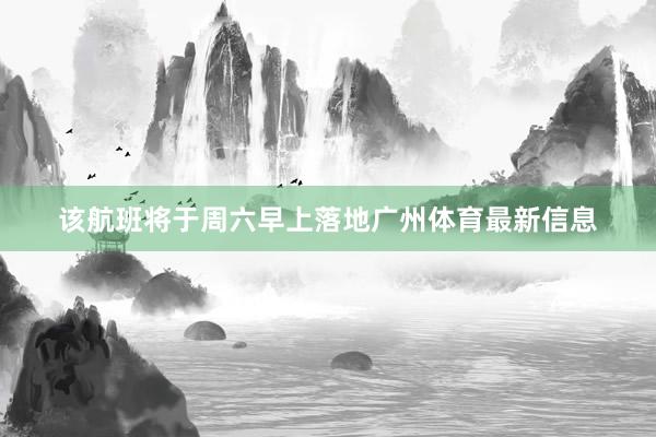 该航班将于周六早上落地广州体育最新信息