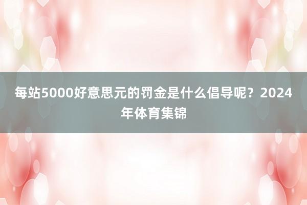 每站5000好意思元的罚金是什么倡导呢？2024年体育集锦