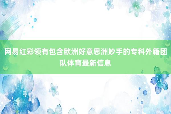 网易红彩领有包含欧洲好意思洲妙手的专科外籍团队体育最新信息