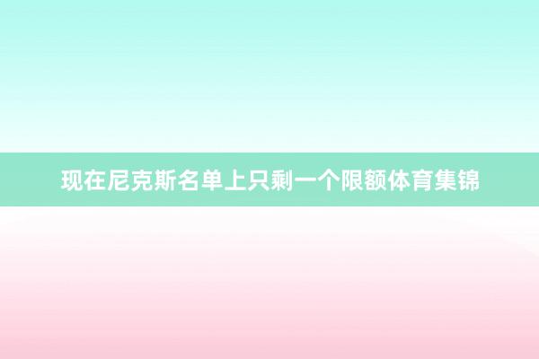 现在尼克斯名单上只剩一个限额体育集锦