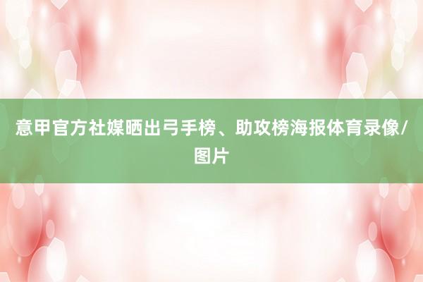 意甲官方社媒晒出弓手榜、助攻榜海报体育录像/图片